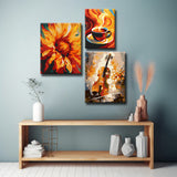 3-teilige Stillleben Motive Hochwertige GaleriewandKunst für Ihr Zuhause