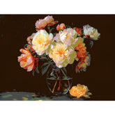 Malen nach Zahlen Weißrosa Blumenstrauss