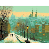 Malen nach Zahlen stadt im winter