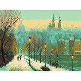 Malen nach Zahlen stadt im winter