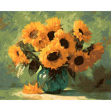Malen nach Zahlen Sonnenblumenstrauß