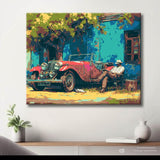 Malen nach Zahlen Bauer und Oldtimer