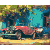 Malen nach Zahlen Bauer und Oldtimer