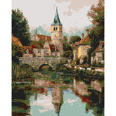 Malen nach Zahlen Kirche am Fluss