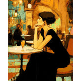 Malen nach Zahlen Bilder Dame beim Kaffee