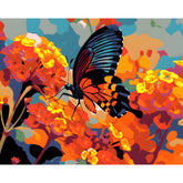 Malen nach Zahlen Blume Iris und Schmetterling