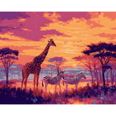 Malen nach Zahlen Afrika Zebras und giraffe
