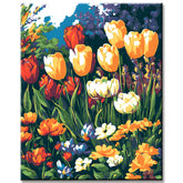Malen nach Zahlen Bilder Bunte Blumenwiese