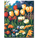 Malen nach Zahlen Bilder Bunte Blumenwiese