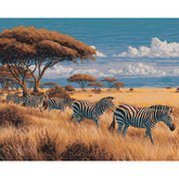 Malen nach Zahlen Tiere Zebra herde