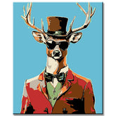 Malen nach Zahlen Lustige Tiere Hirsch im Hemd