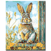 Malen nach Zahlen Tiere Hase macht Männchen