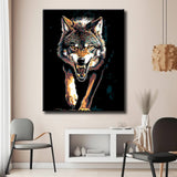 Malen nach Zahlen Tiere brullender wolf