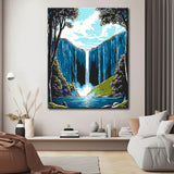 Malen nach Zahlen Bilder wasserfall im gebirge