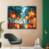 Malen nach Zahlen Bilder Lichterallee im Regen