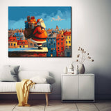 Malen nach Zahlen weihnachten weihnachtsMann mit geschenken auf dem dach