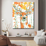 Malen nach Zahlen Hirsch im bunten Blätterwald