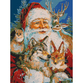 Malen nach Zahlen weihnachtsMann und seine freunde