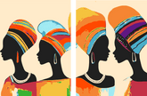 Malen nach Zahlen Afrika Frauen Moderne Kunst - 2-teilig (Duo)