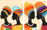 Malen nach Zahlen Afrika Frauen Moderne Kunst - 2-teilig (Duo)