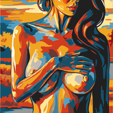 Malen nach Zahlen akt Frau verdeckte brust