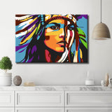 Malen nach Zahlen MalKunst Frau Indianerin Amerika