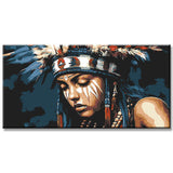 Malen nach Zahlen Frau Ureinwohnerin Tradition Nordamerika