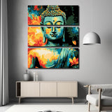 Malen nach Zahlen Schlafender Buddha 3 teilig (Triptychon)