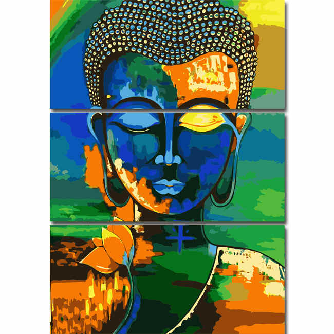 Schlafender Buddha Malkunst - 3-teilig (Triptychon)