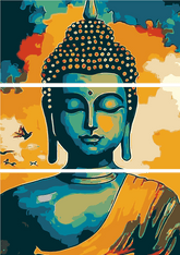 Schlafender Buddha Malkunst - 3-teilig (Triptychon)