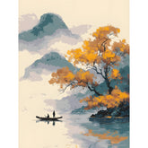 Malen nach Zahlen China Blaue See