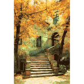 Malen nach Zahlen Kunst Herbst Garten Gasthof