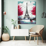 Malen-nach-Zahlen Eiffelturm schwarz weiss