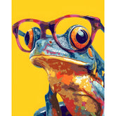 Malen nach Zahlen für Erwachsene Tiere Comic-Frosch mit Brille