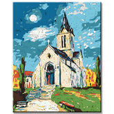 Malen nach Zahlen Kirche im Dorf
