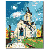 Malen nach Zahlen Kirche im Dorf