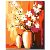 Malen nach Zahlen blutenzweige in vasen