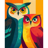 Malen nach Zahlen vogel eulen Paar
