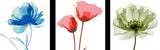 Malen nach Zahlen blaue Blume 3 Triptychon