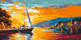 Malen nach Zahlen See Segelboot