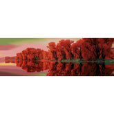 Malen nach Zahlen See Ufer Rosa Bäume