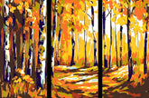 Malen nach Zahlen Birkenwald - 3-teilig (Triptychon)