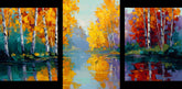 Malen nach Zahlen Pflanzenwelt See - 3-teilig (Triptychon)