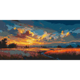 Malen nach Zahlen Landschaft orange