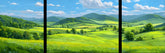 Malen nach Zahlen Landschaft Felder - 3-teilig (Triptychon)