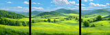 Malen nach Zahlen Landschaft Felder - 3-teilig (Triptychon)