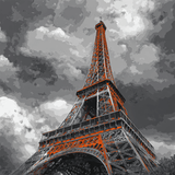Malen nach Zahlen Eiffelturm Paris schwarzweiss