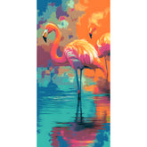 Malen nach Zahlen Flamingo Paar im Grünen im Grünen