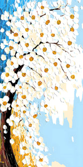 Malen nach Zahlen Weisse Blüten