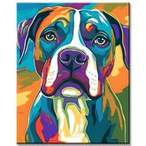 Malen nach Zahlen Hund Boxer Regenbogen bunt